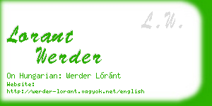 lorant werder business card