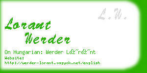 lorant werder business card